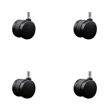 Service Caster 2'' Office Chair Casters Nylon Twin Wheel 7/16'' Grip Ring Stem , 4PK SCC-UHGR02S50-NYS-716-4